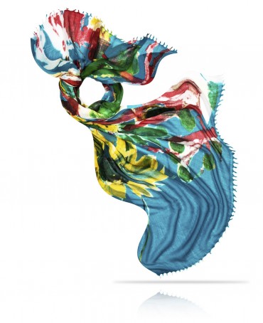 Палантин Женский W40-LA.PEINTURE/TURQU